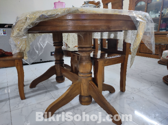 সেগুন কাঠের ০৪ চেয়ারের ডাইনিং